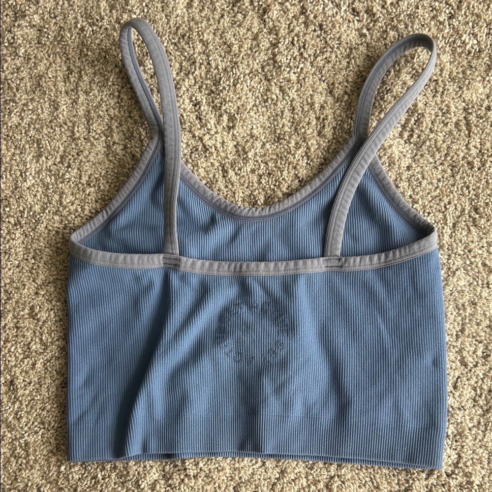 SET Active Blue Ribbed Tank Top - Picture 3 of 4